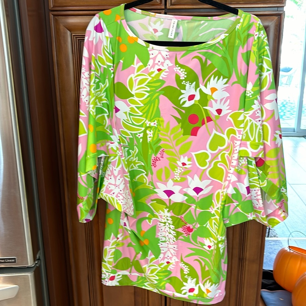 Trina Turk La Palma Swim Tunic Cover-Up Tropical Print | Women's Small